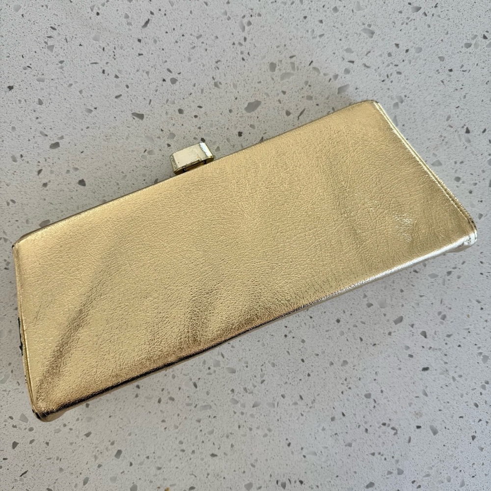 Vintage PB USA Gold Clutch 11”x4”x1.5”